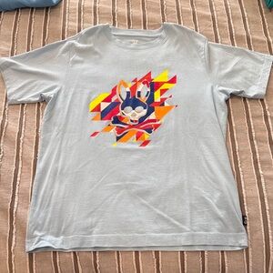 Boys SZ L PSYCHO BUNNY light blue       T-Shirt with Colorful Design